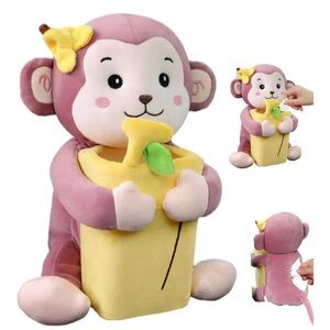 Plush monkey tissue dispenser bundle of 2 nwt